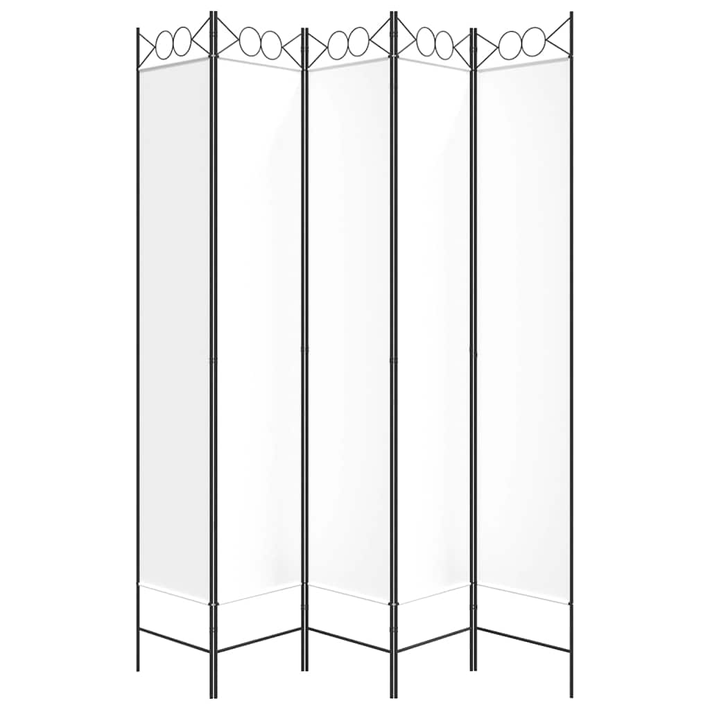 Divisória/biombo com 5 painéis 200x220 cm tecido branco