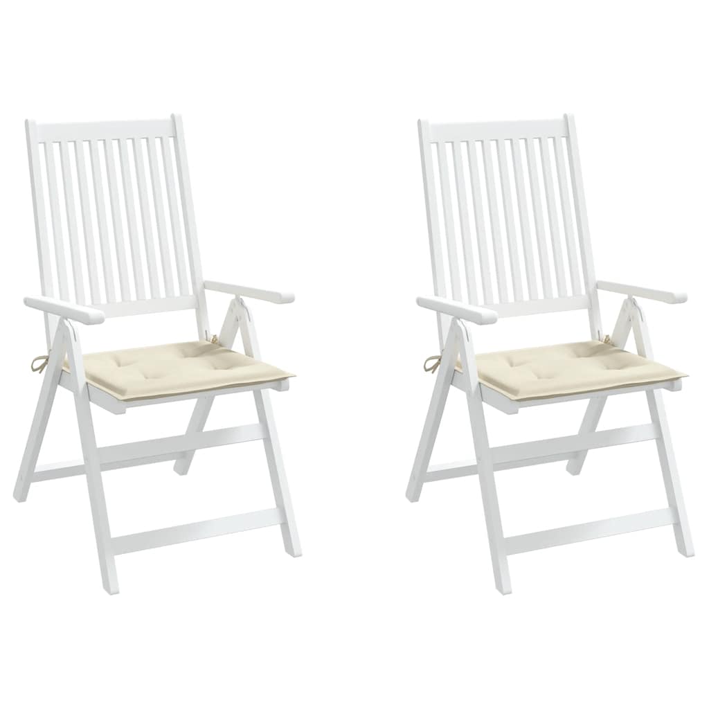 Almofadões p/ cadeiras jardim 2pcs 40x40x4 cm oxford cor creme