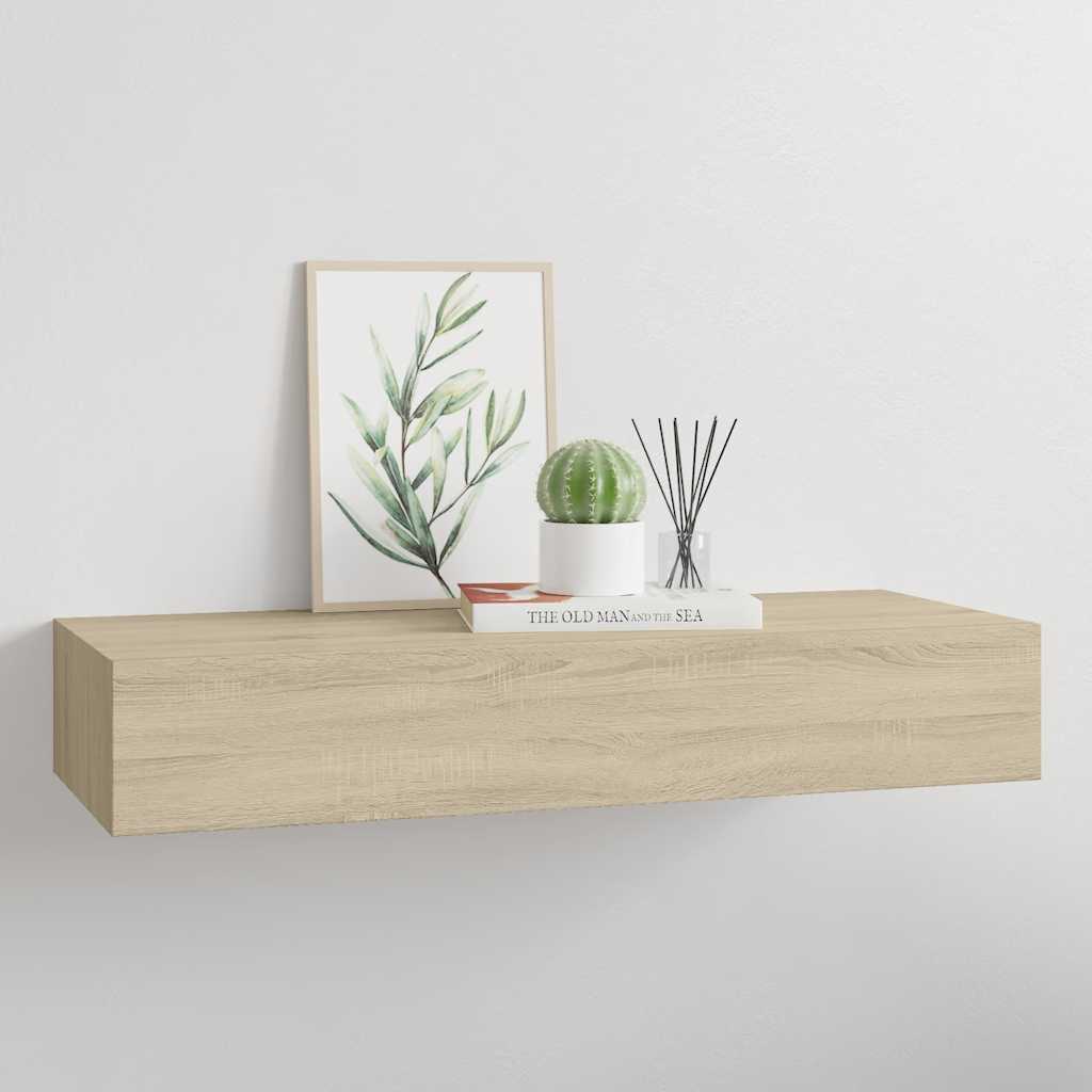 Prateleira de parede com gaveta MDF 60x23,5x10 cm cor carvalho