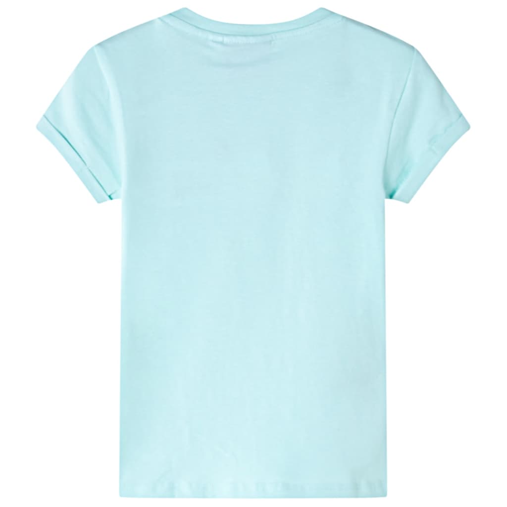T-shirt de criança ciano-claro 128