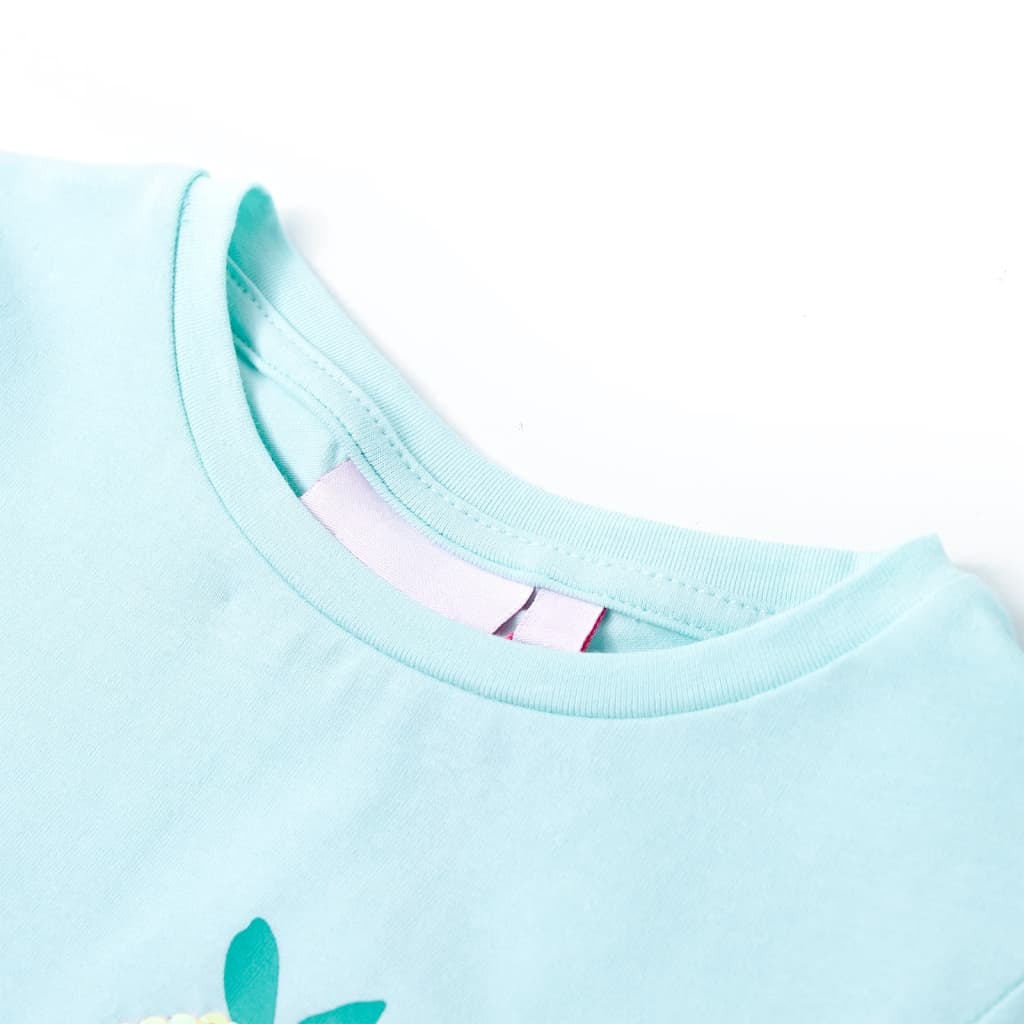 T-shirt de criança ciano-claro 128