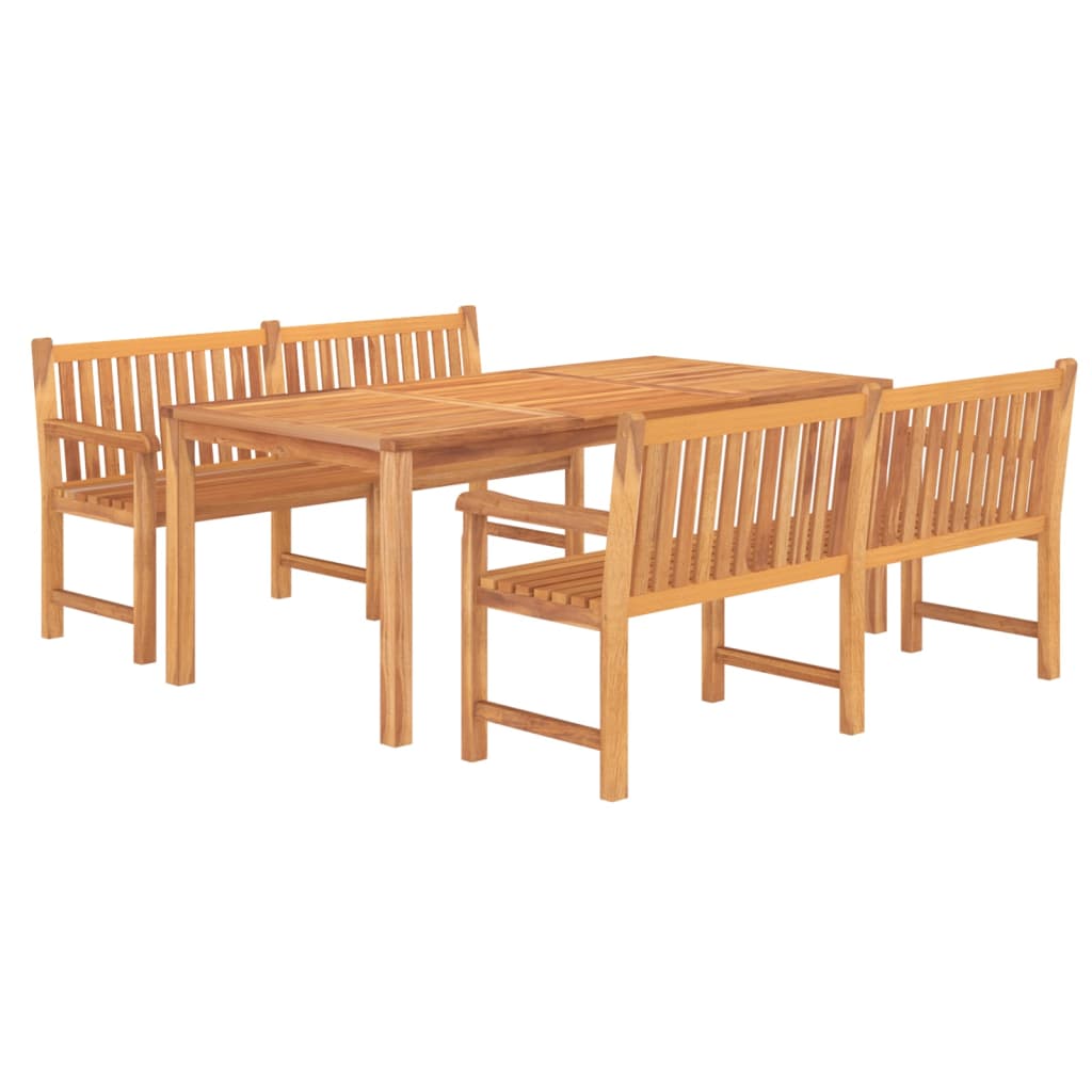 3 Pcs conjunto de jantar para jardim madeira de teca maciça