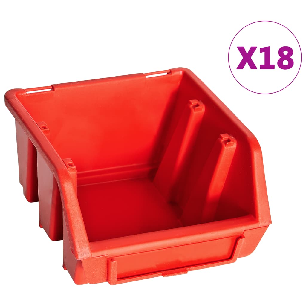 32 Pcs kit caixas arrumação com painéis parede vermelho e preto