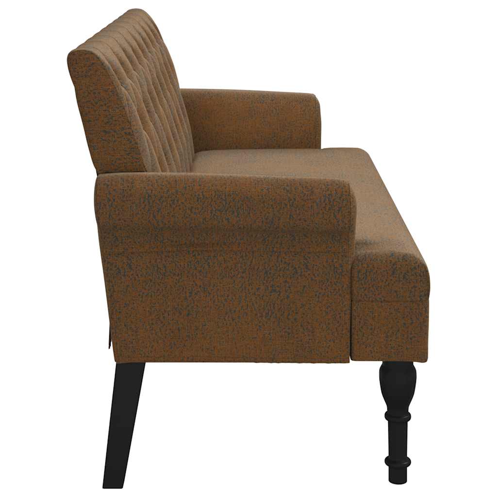 Banco com encosto 120x62x75,5 cm camurça artificial castanho