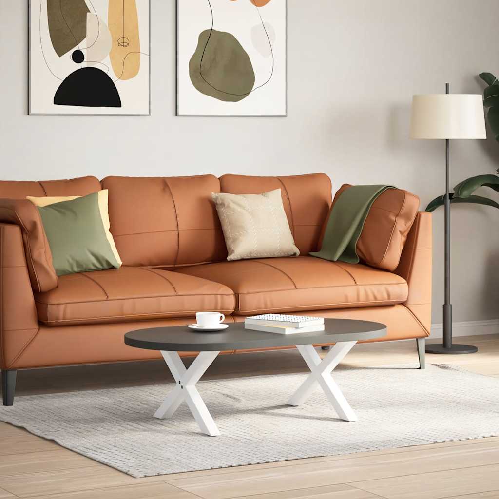 Pés para mesa de centro em formato de x, 2 peças, branco, 50x(30-31) cm, aço