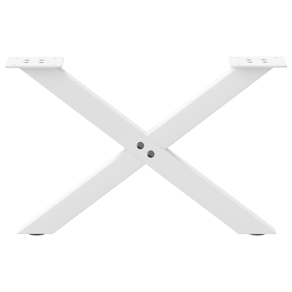 Pés para mesa de centro em formato de x, 2 peças, branco, 50x(30-31) cm, aço