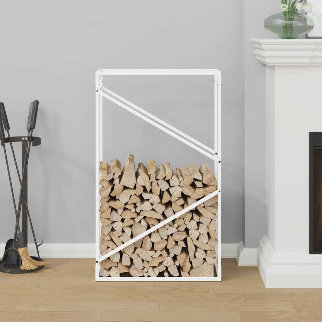 Suporte para lenha 60x25x100 cm aço laminado a frio branco