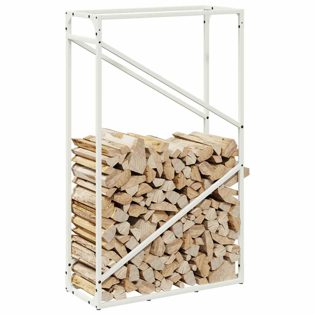 Suporte para lenha 60x25x100 cm aço laminado a frio branco