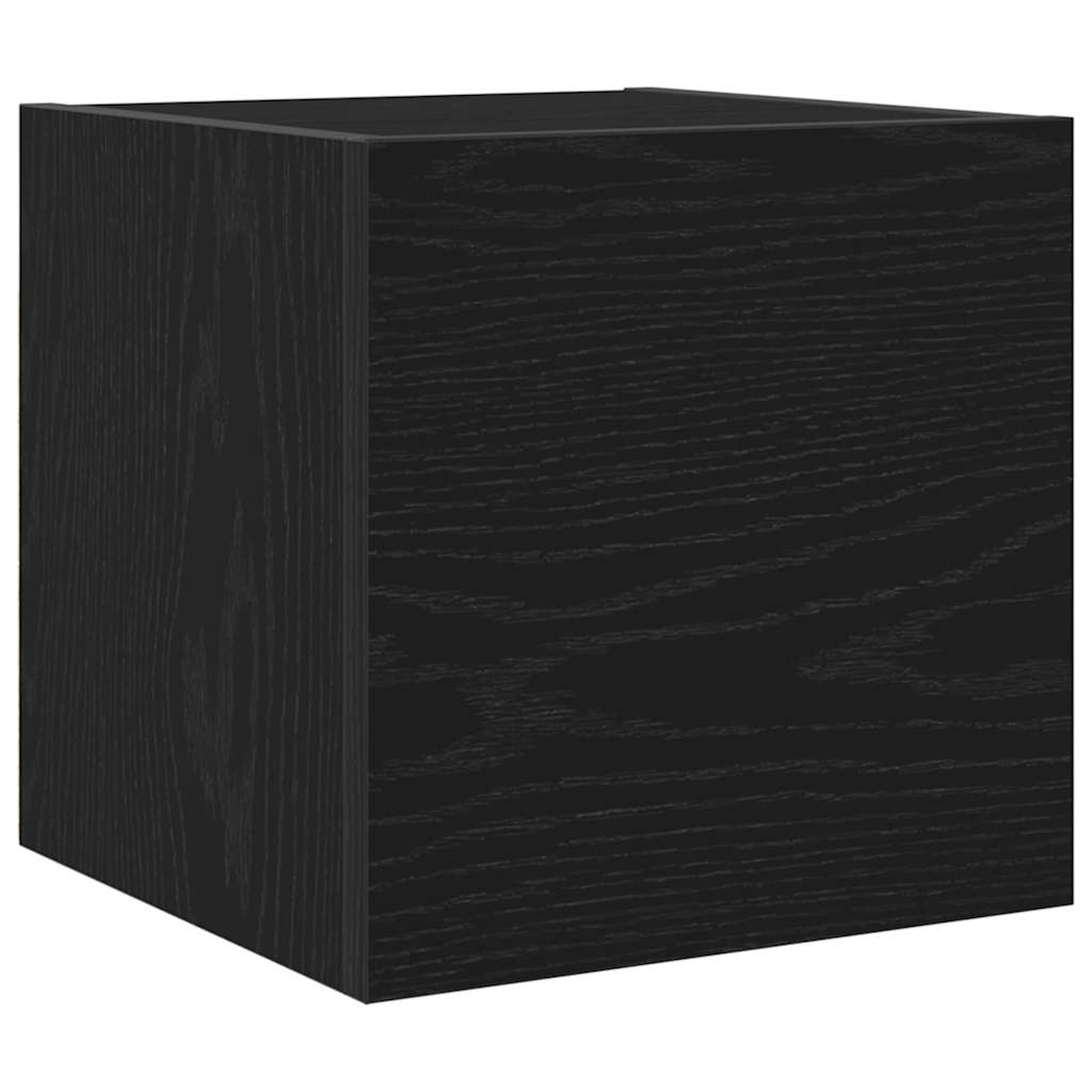 Rack de TV montado na parede carvalho preto 30,5 x 30 x 30 cm