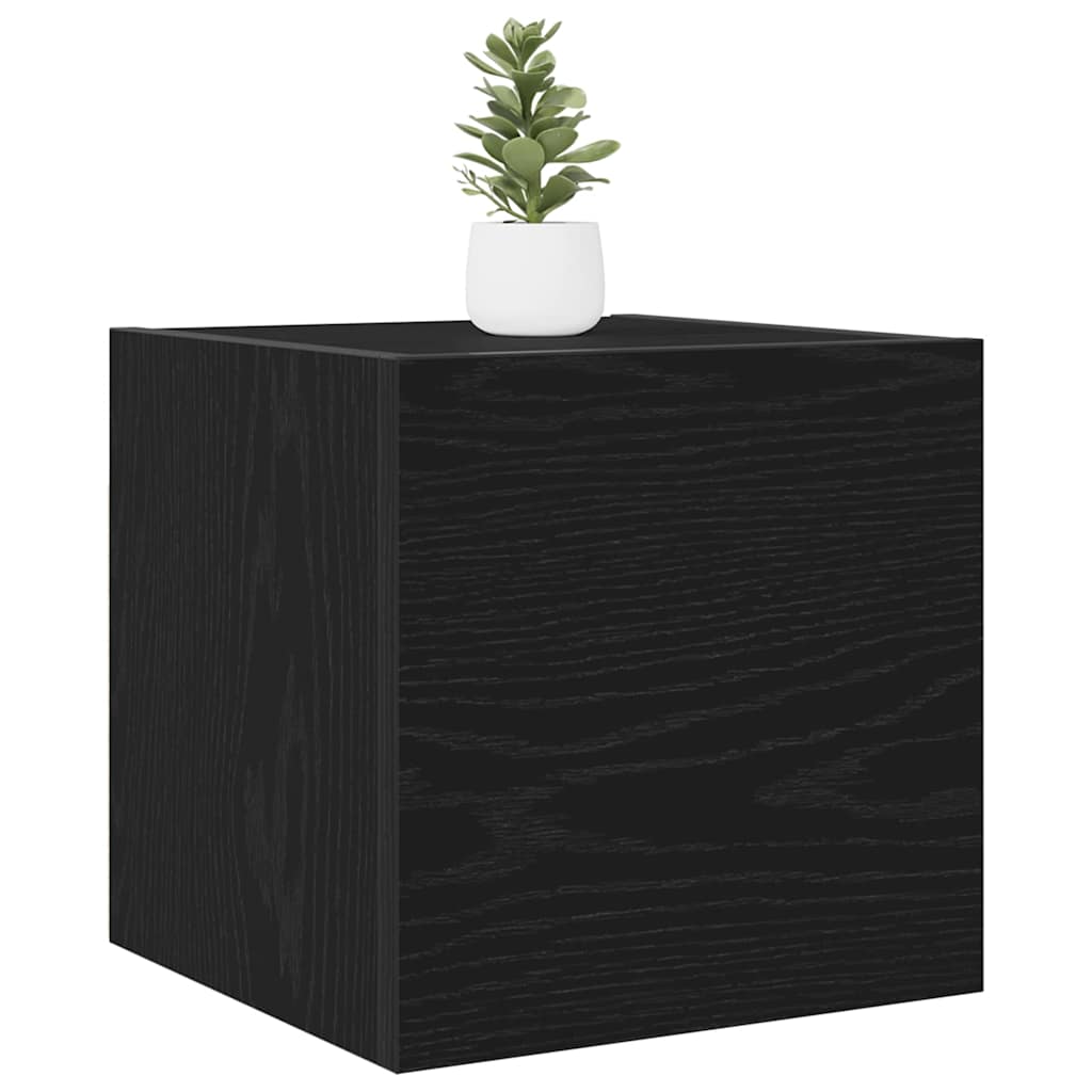 Rack de TV montado na parede carvalho preto 30,5 x 30 x 30 cm