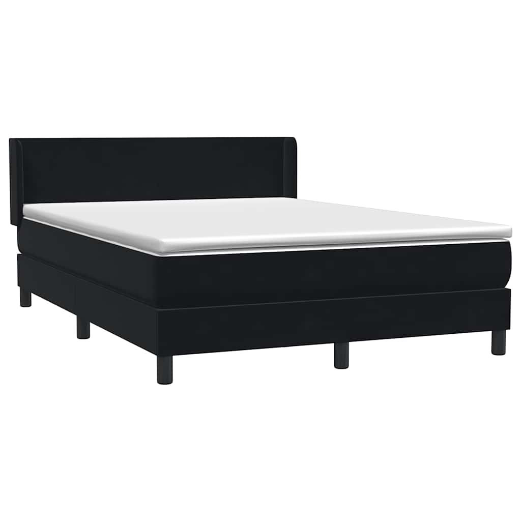 Cama com molas/colchão 160x210 cm veludo preto