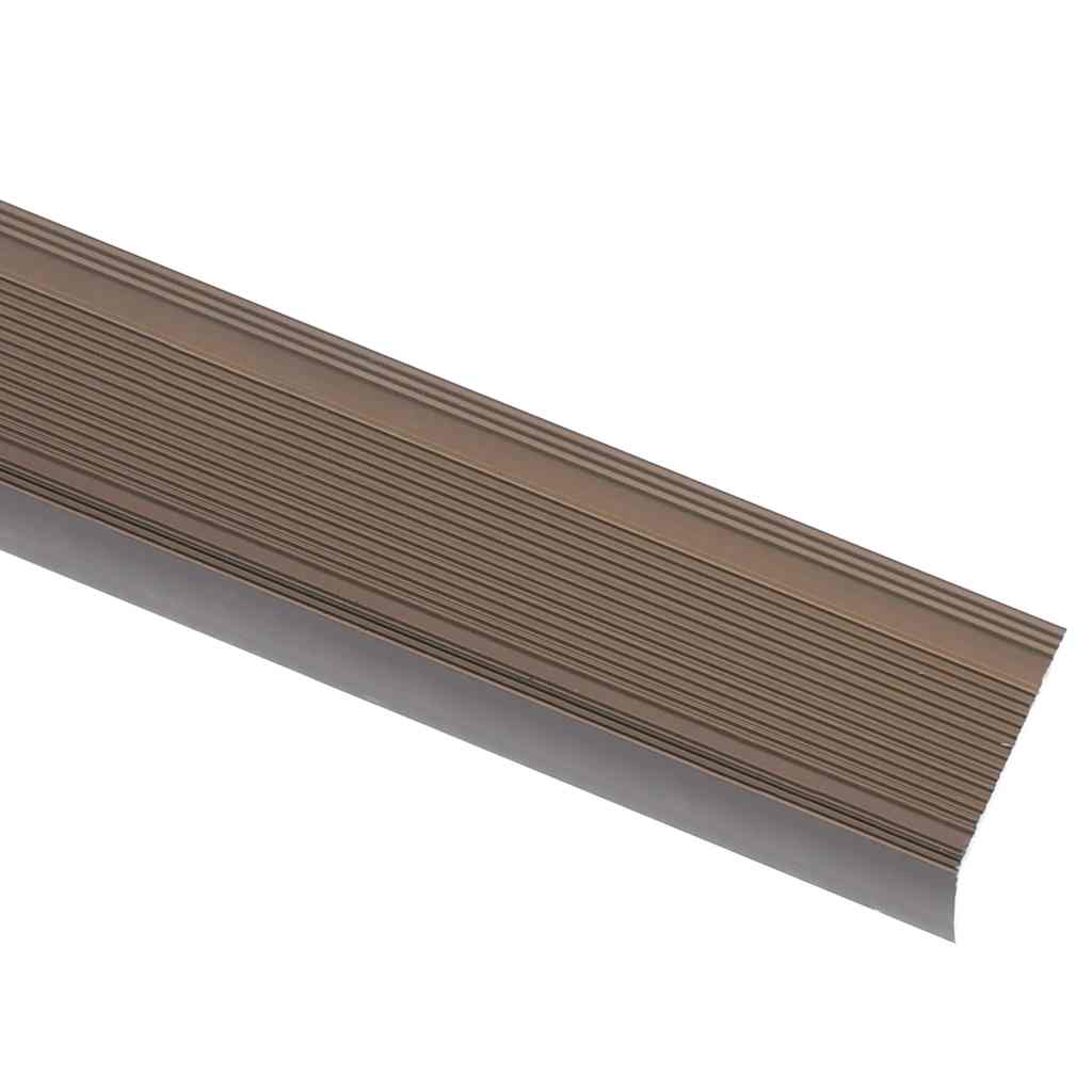 Perfil p/ escada em forma de l 5 pcs alumínio 90 cm castanho