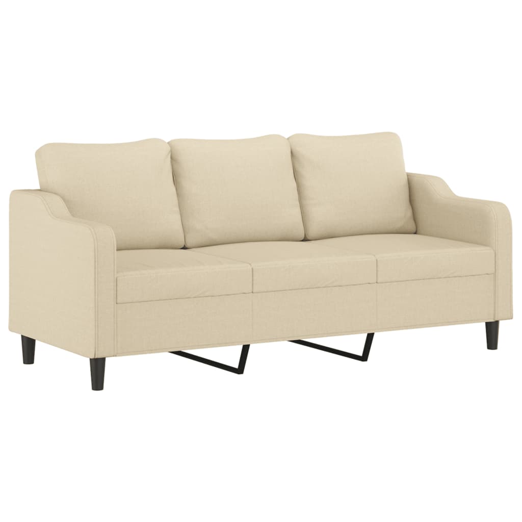 2 Pcs conjunto de sofás com almofadões tecido cor creme