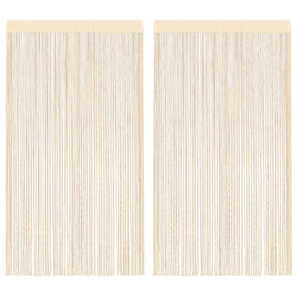 Cortinas de fios 2 pcs 140x250 cm creme