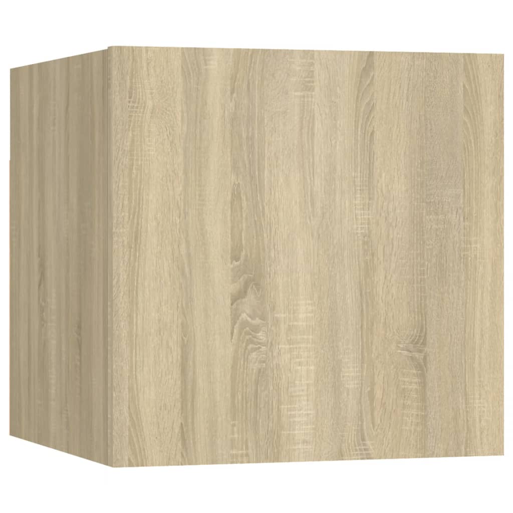 6 Pcs conjunto móveis de TV derivados madeira carvalho sonoma