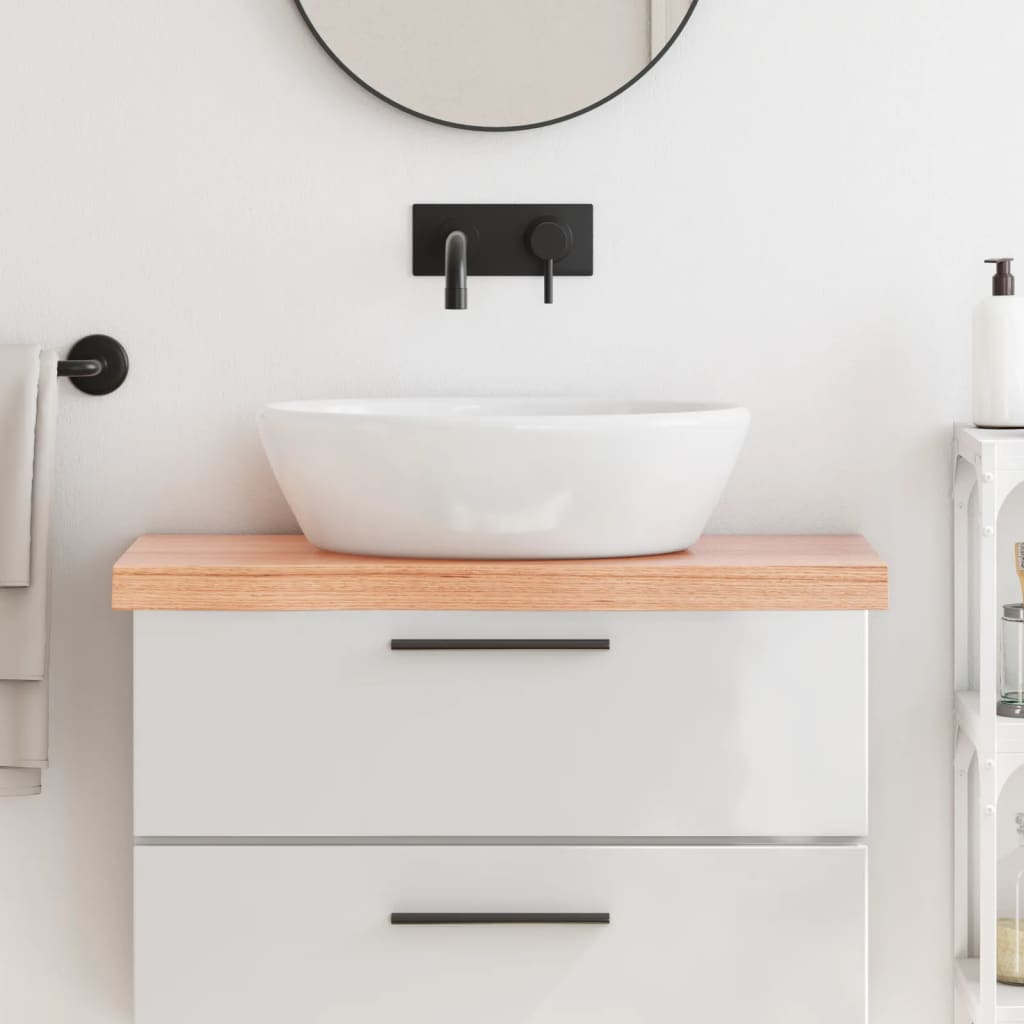 Bancada p/ wc 80x30x(2-6) cm madeira maciça tratada castanho