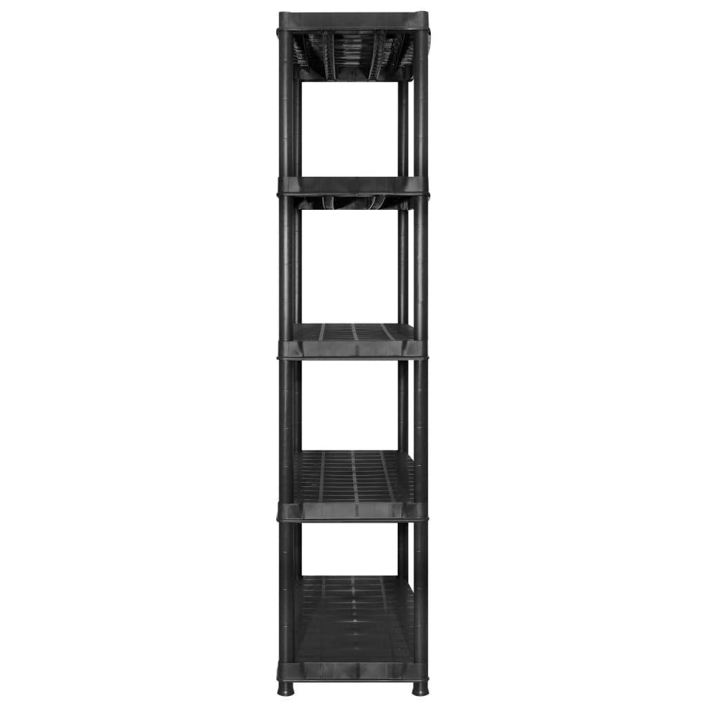 Unidade com 5 prateleiras 255x40x185 cm plástico preto