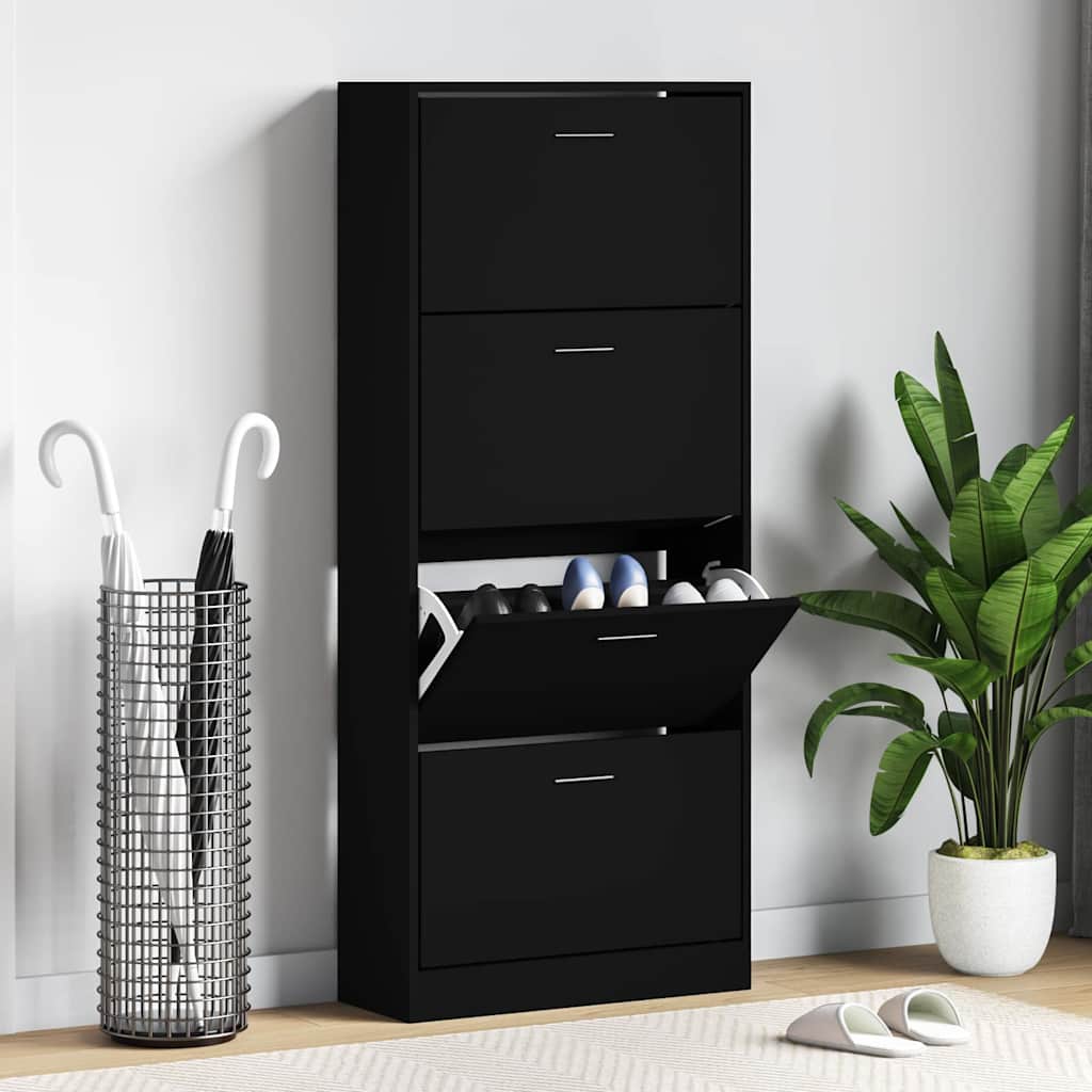 Sapateira 63x24x147 cm derivados de madeira preto