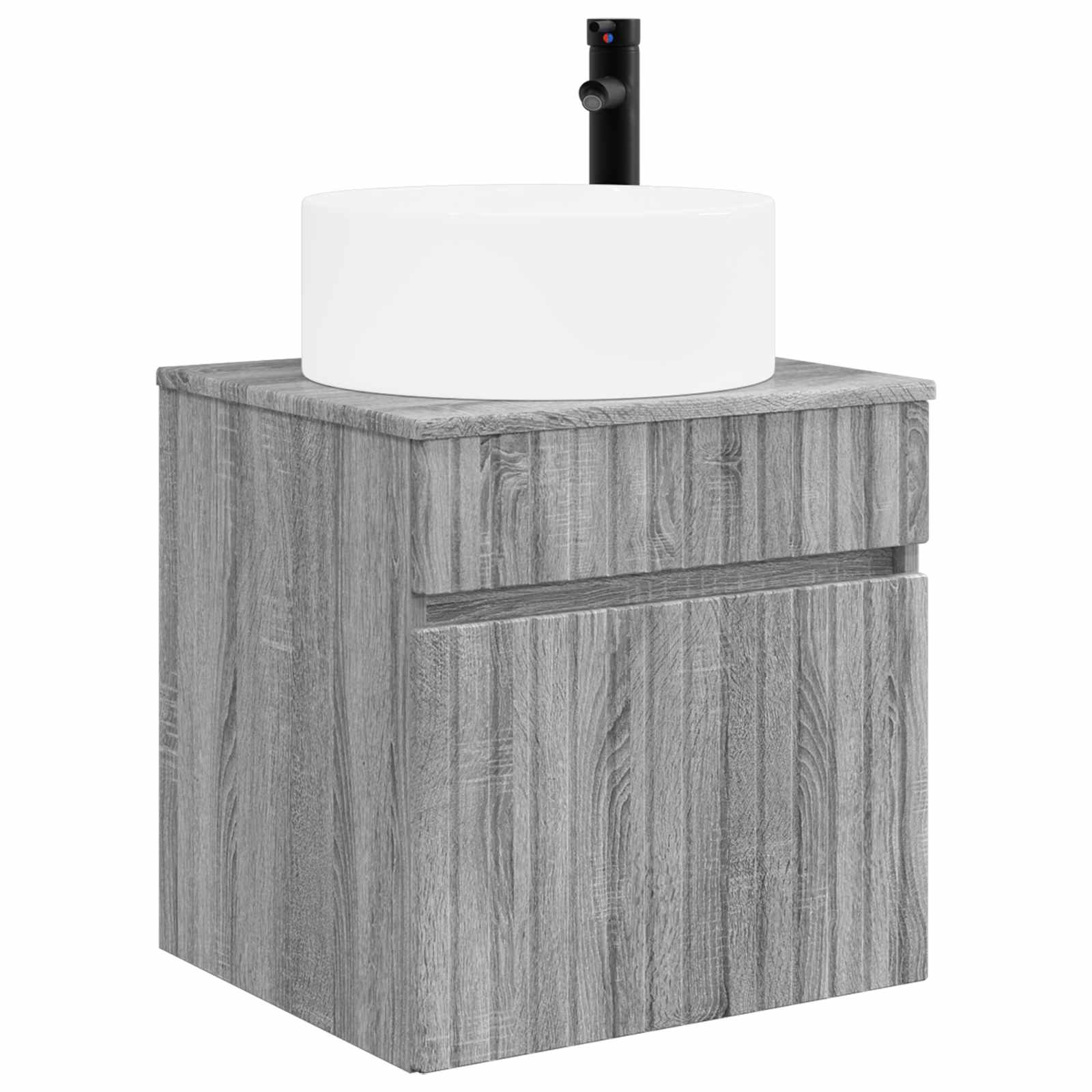 Vanidade de pia de parede sonoma cinzento 49 x 44,5 x 65,5 cm