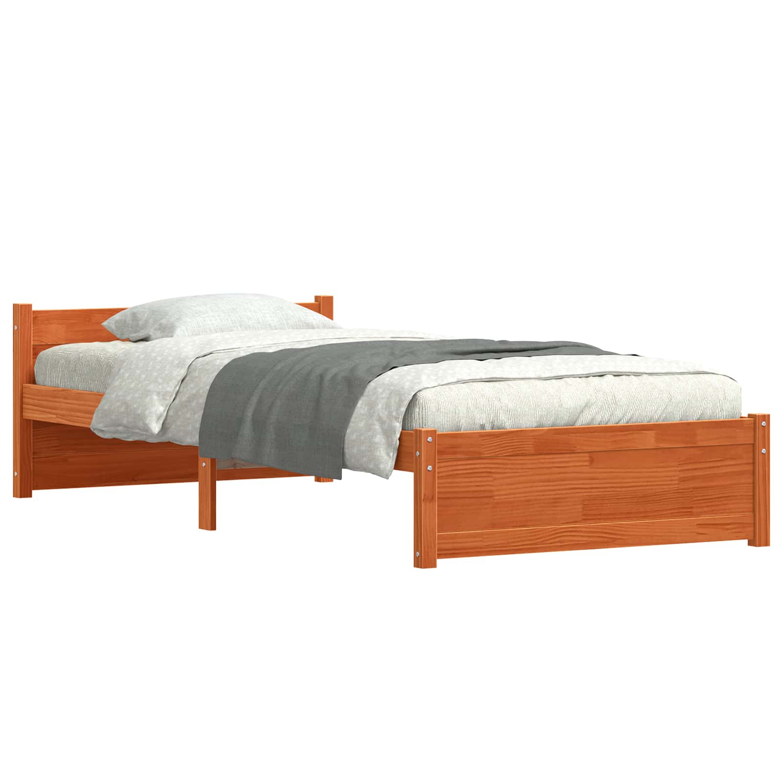 Estrutura da cama marrom cera 195,5 x 80,5 x 51 cm