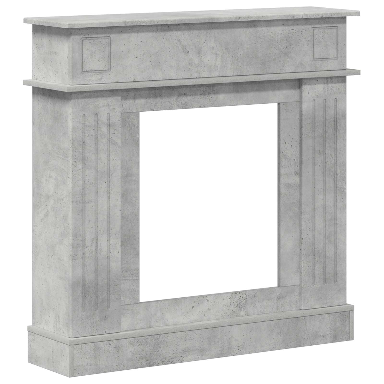 Moldura de lareira cinzento cimento 102 x 26 x 100 cm