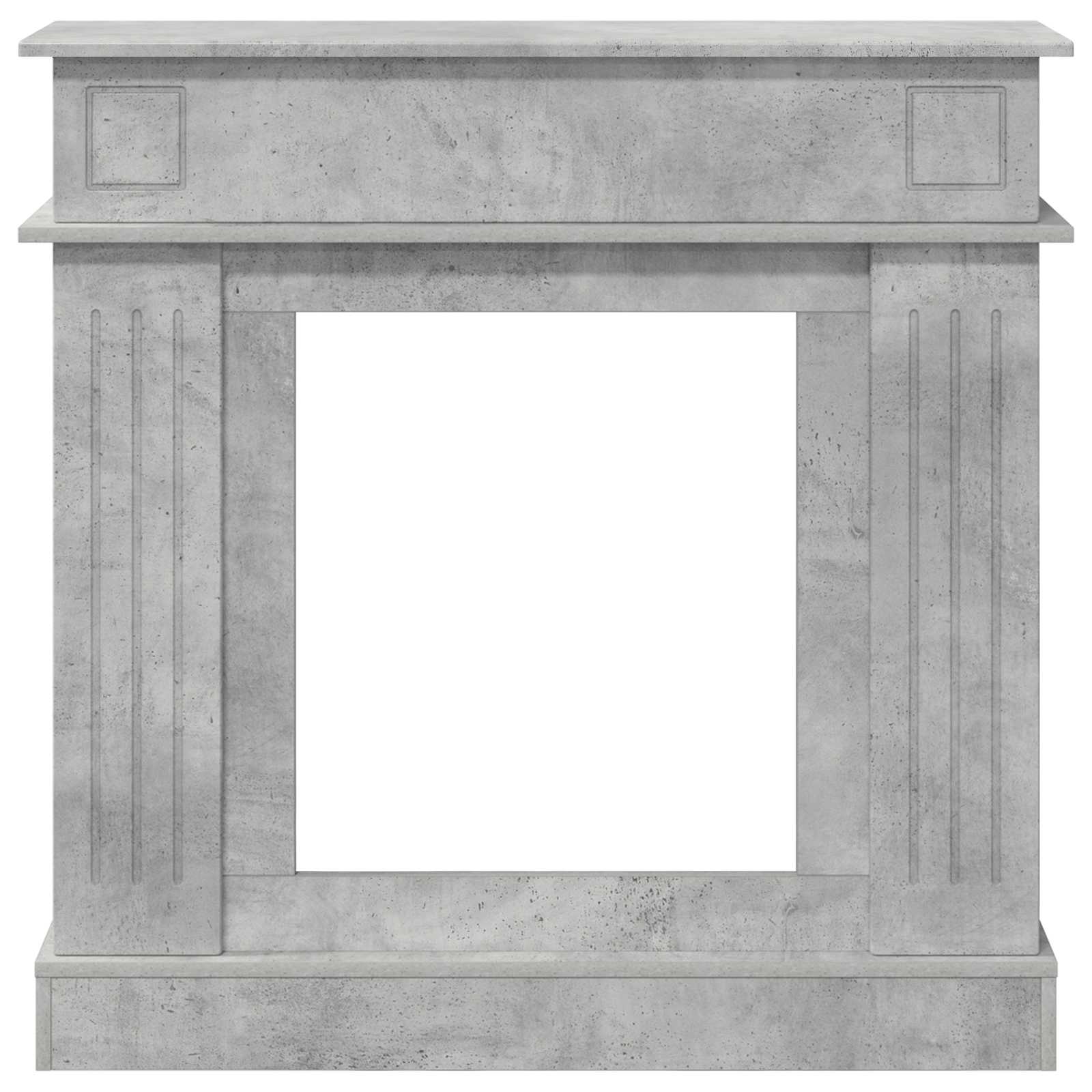 Moldura de lareira cinzento cimento 102 x 26 x 100 cm