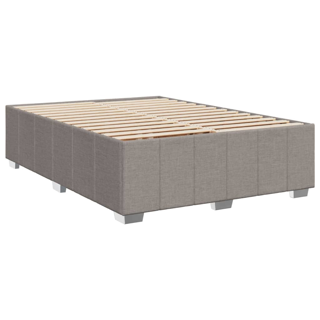 Cama sem colchão 160x200 cm tecido castanho-acinzentado