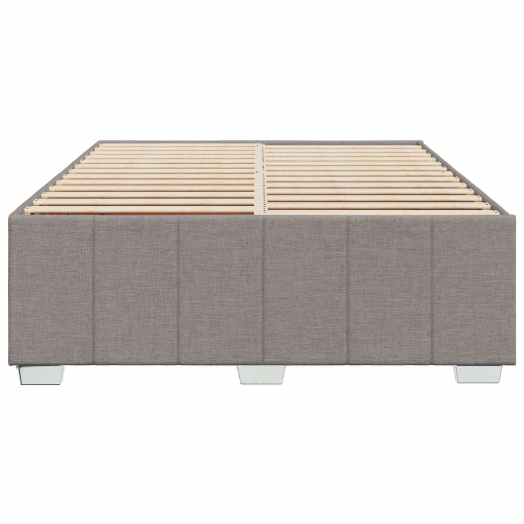 Cama sem colchão 160x200 cm tecido castanho-acinzentado