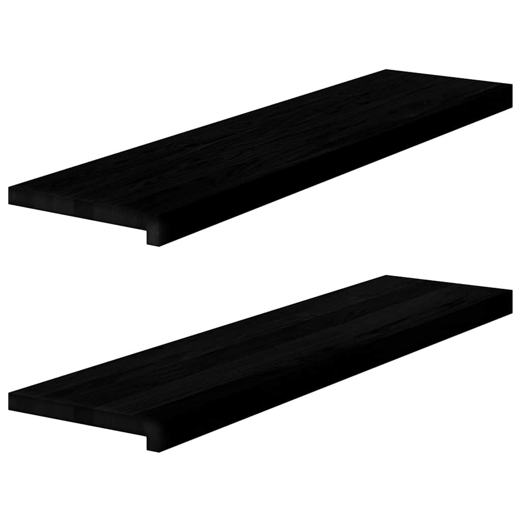 Soleiras da janela 2 pcs 100x30x2 cm carvalho castanho-preto