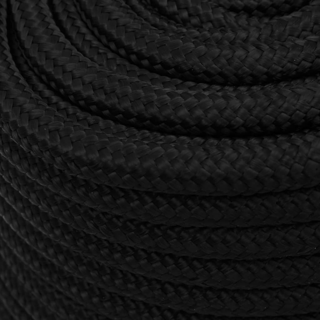Corda de trabalho 16 mm 50 m poliéster preto