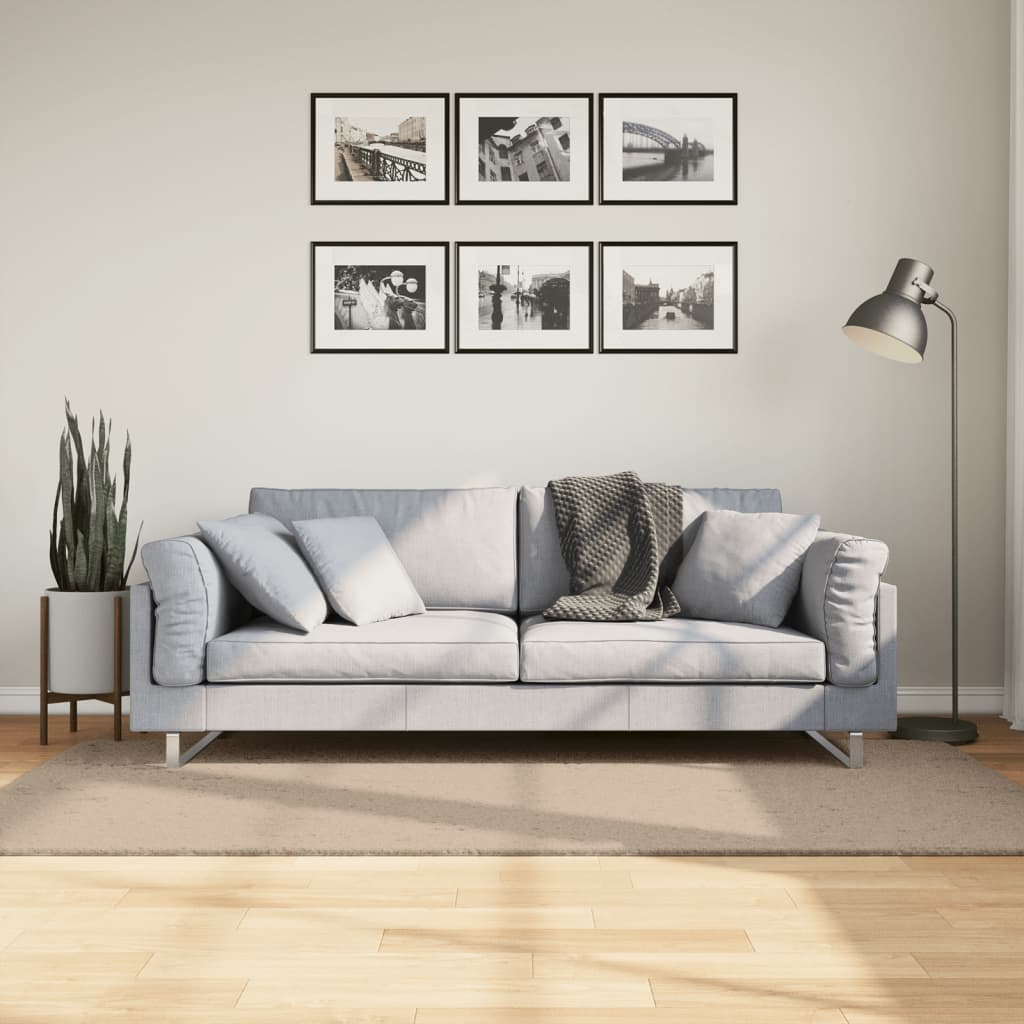 Tapete pelo curto macio e lavável huarte 100x200 cm cor areia