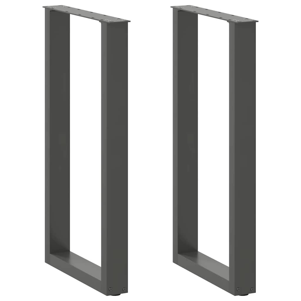 Pés para mesa de bar em formato de u, 2 peças, antracite, 50x(90-91) cm, aço