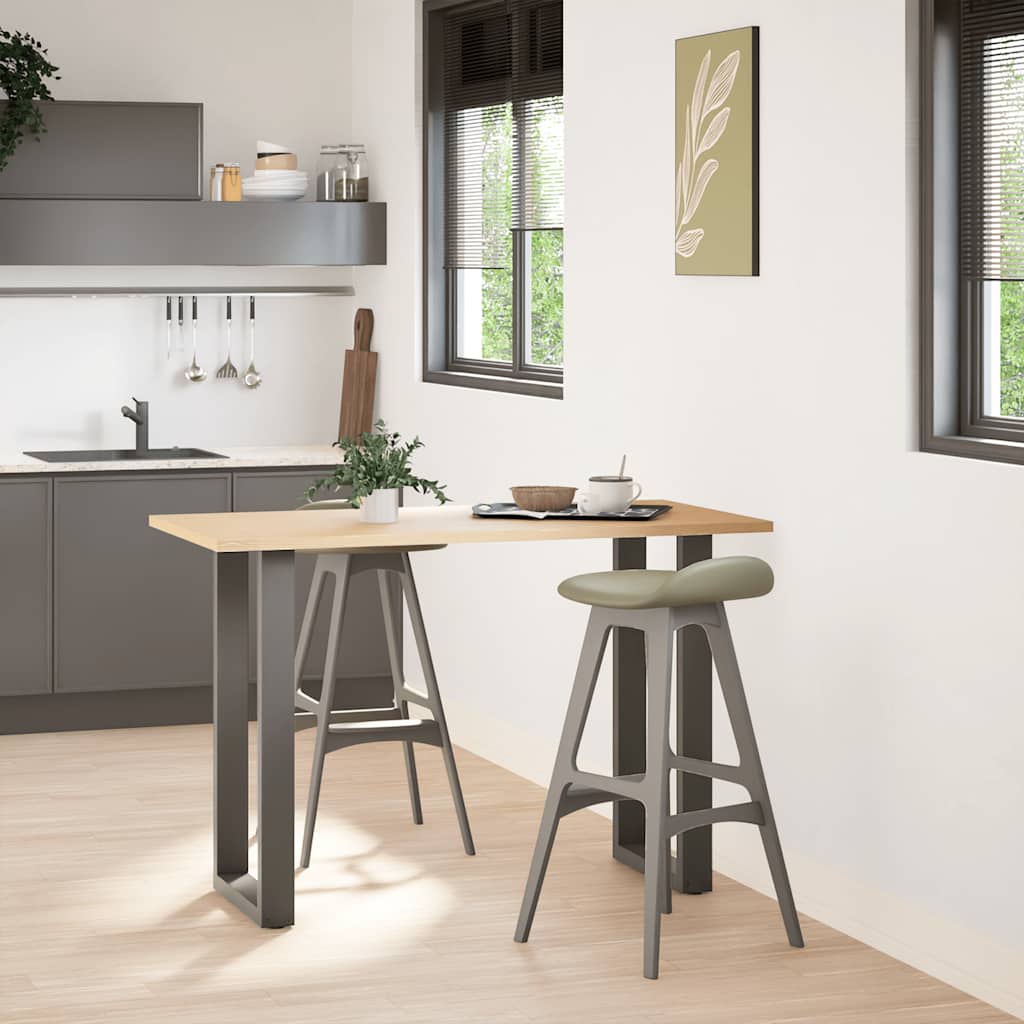 Pés para mesa de bar em formato de u, 2 peças, antracite, 50x(90-91) cm, aço