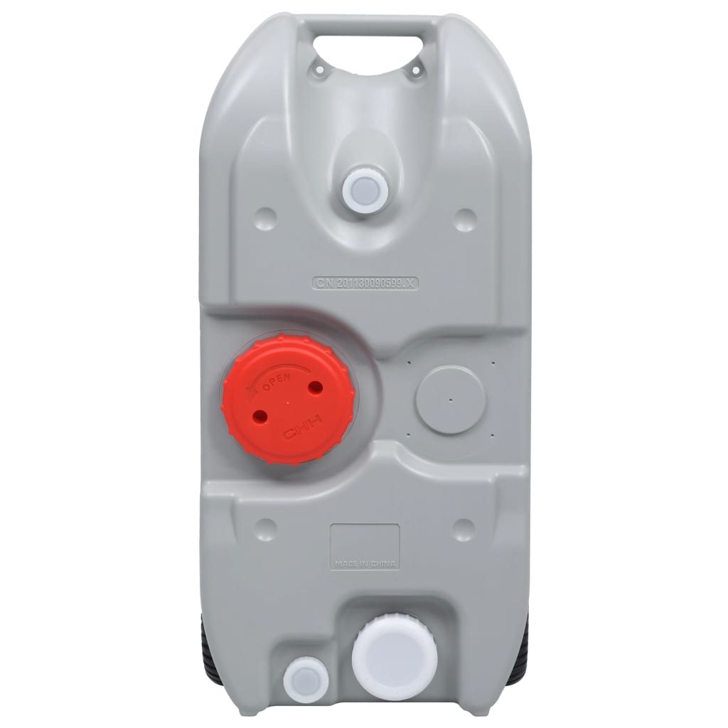 Tanque de água com rodas para campismo 40 l cinzento