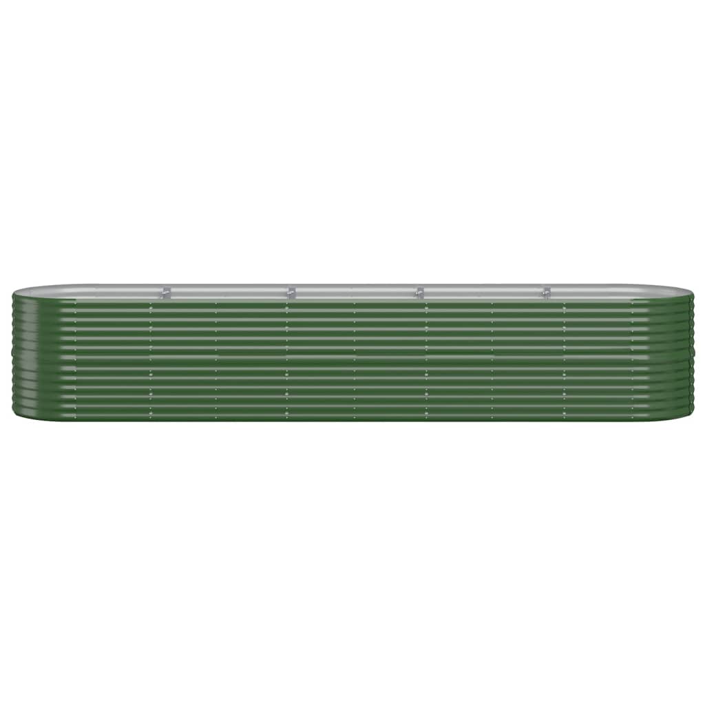 Canteiro elevado jardim 368x80x68 cm aço galvanizado verde