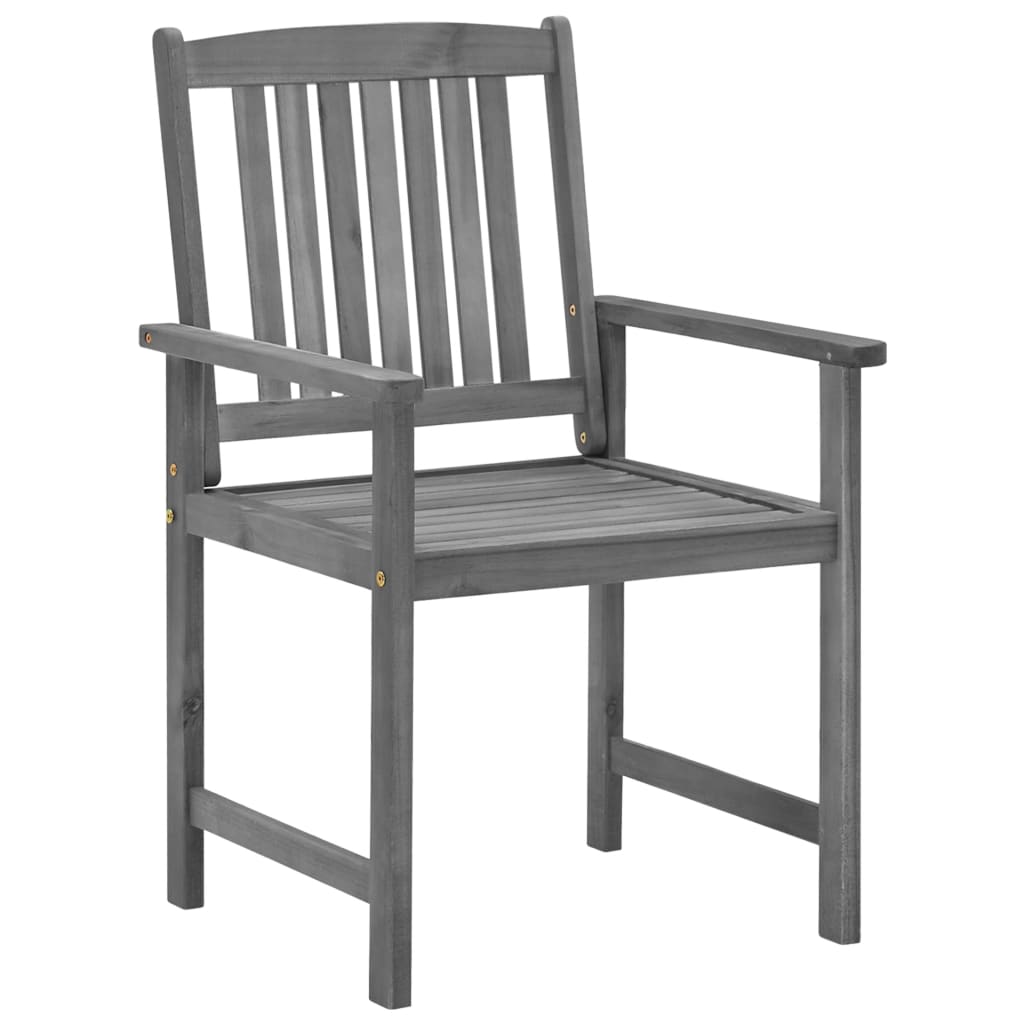 Cadeiras de jardim com almofadões 4 pcs acácia maciça cinza