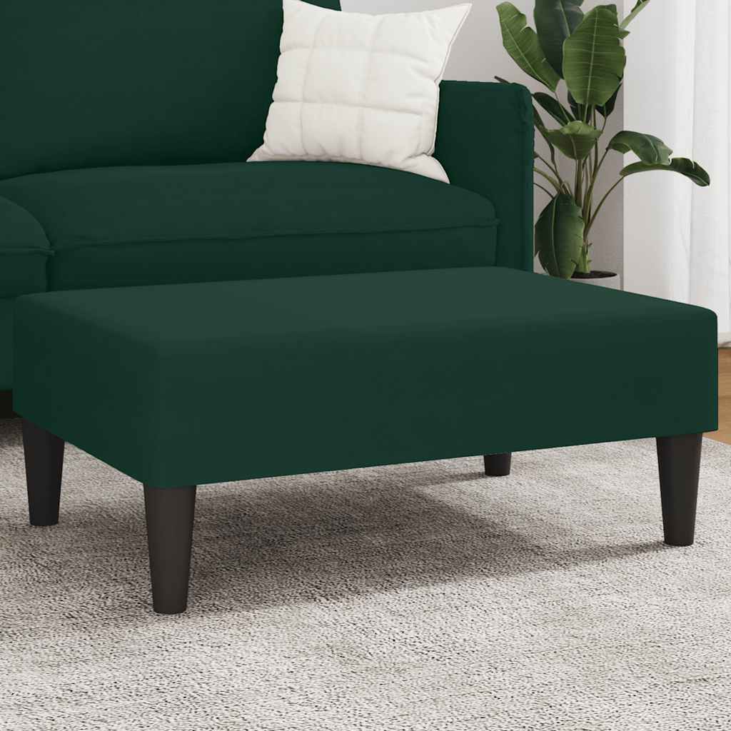 Apoio de pés 77x55x31 cm veludo verde-escuro