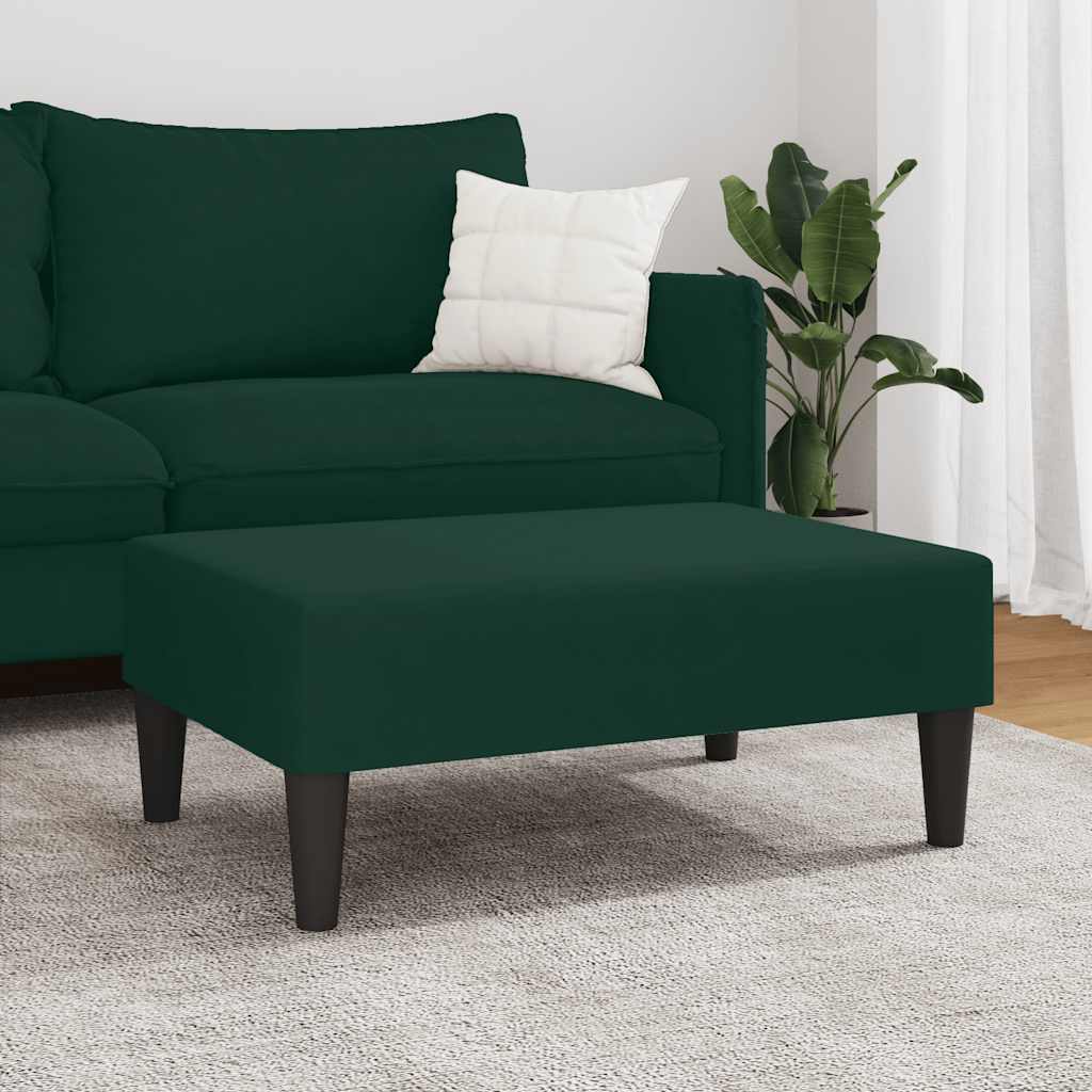 Apoio de pés 77x55x31 cm veludo verde-escuro
