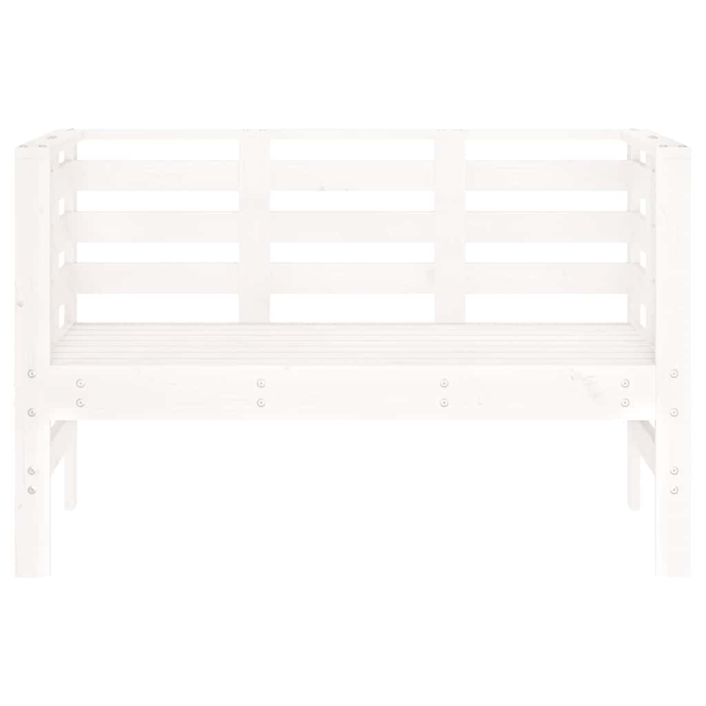 Banco de jardim 111,5x53x71 cm madeira de pinho maciça branco