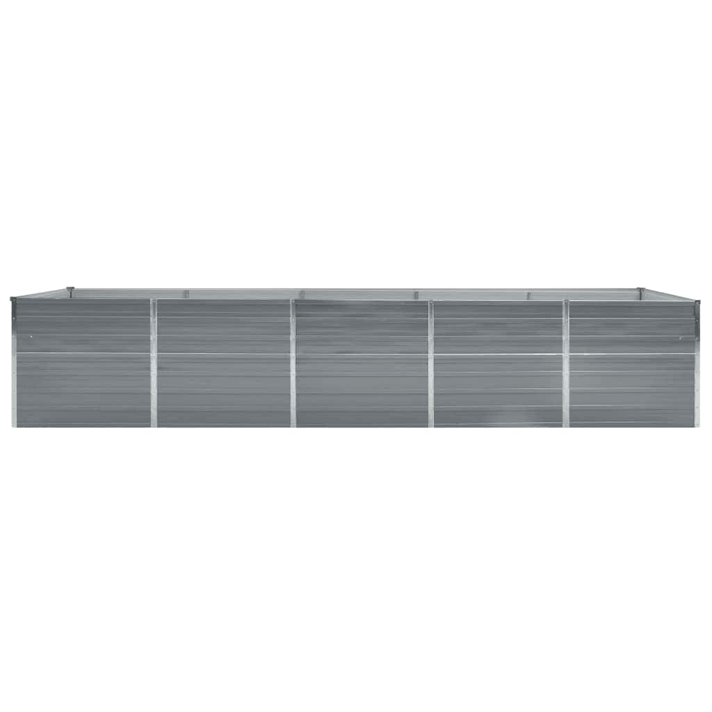 Canteiro elevado jardim aço galvanizado 400x80x45 cm cinzento