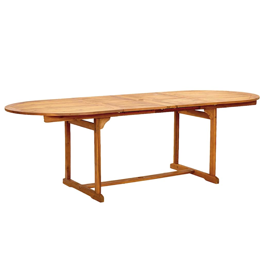 7 Pcs conjunto de jantar para jardim acácia maciça e textilene