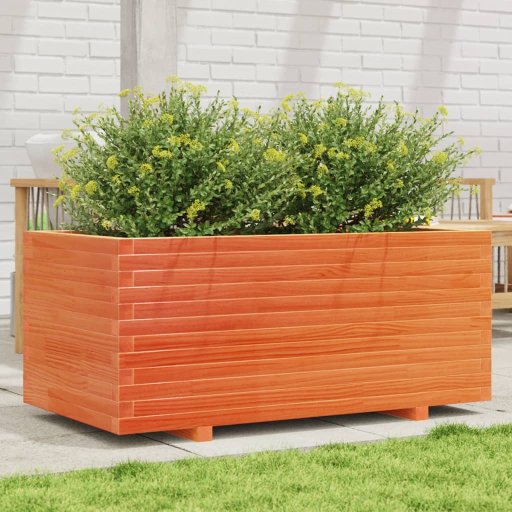 Vaso/floreira jardim 110x60x49,5 cm pinho maciço castanho mel