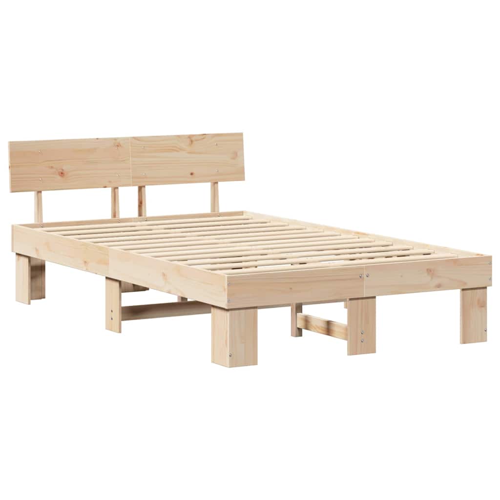 Estrutura da cama com cabeceira natural 135 x 190 cm