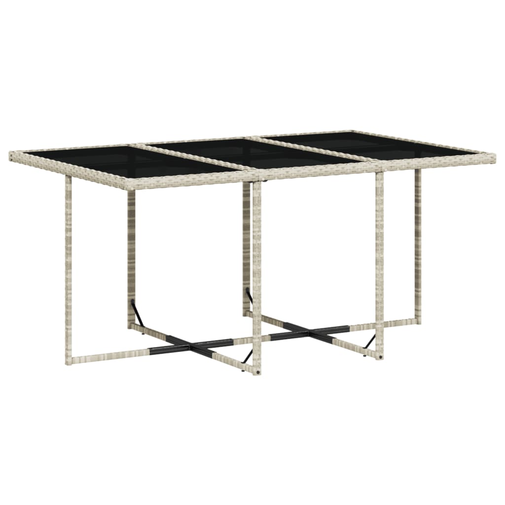 11 Pcs conjunto jantar p/ jardim c/ almofadões vime PE cinzento