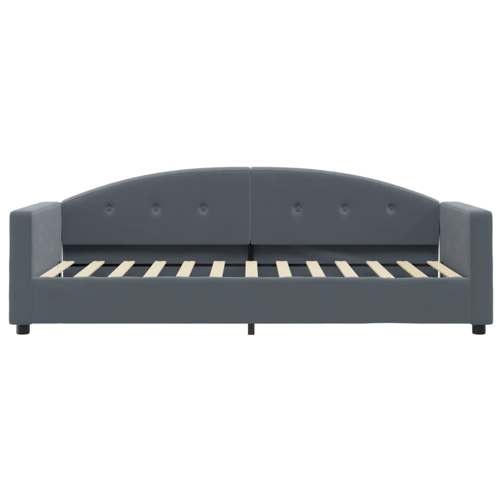 Sofá-cama com colchão 80x200 cm veludo cinzento-escuro