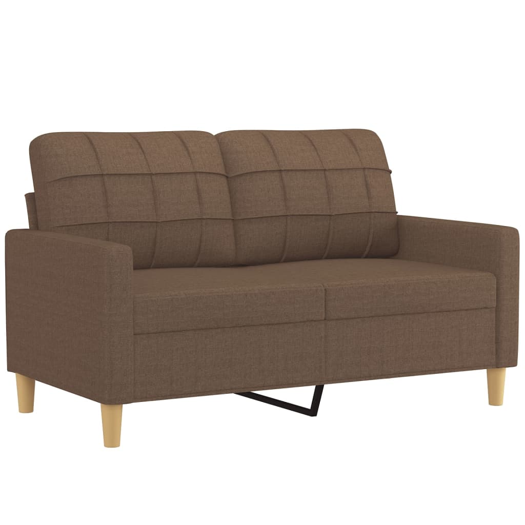 4 Pcs conjunto de sofás com almofadões tecido castanho