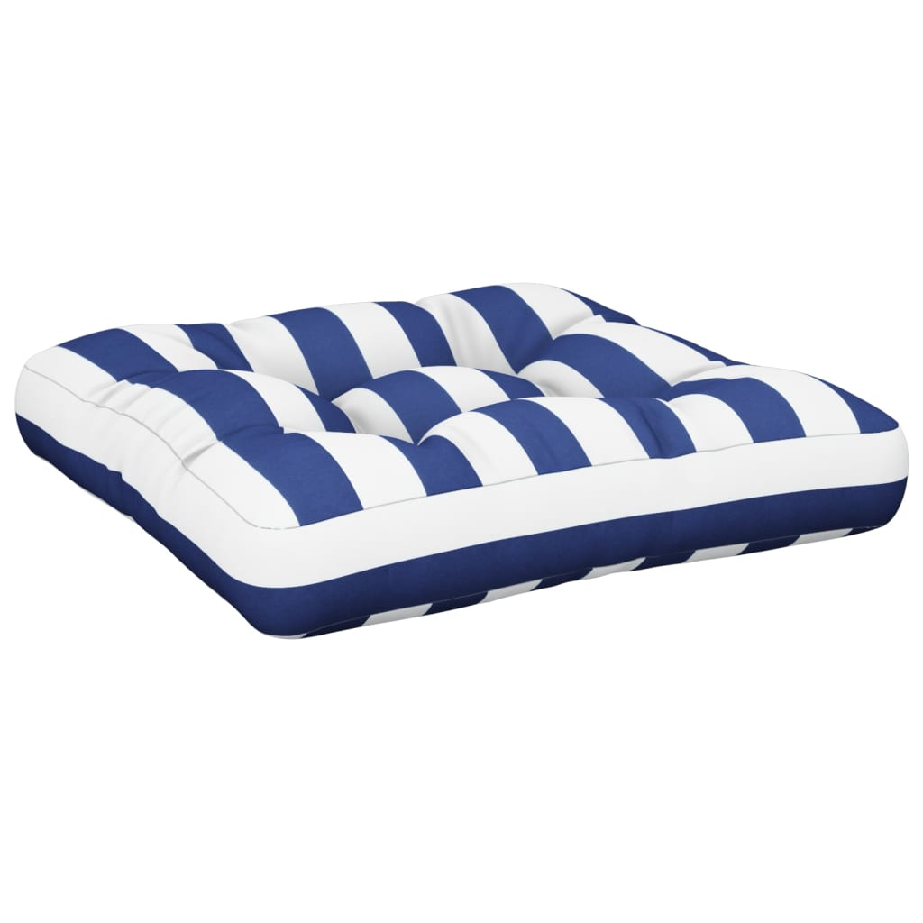 Almofadão para sofá de paletes 60x60x12 cm tecido azul/branco