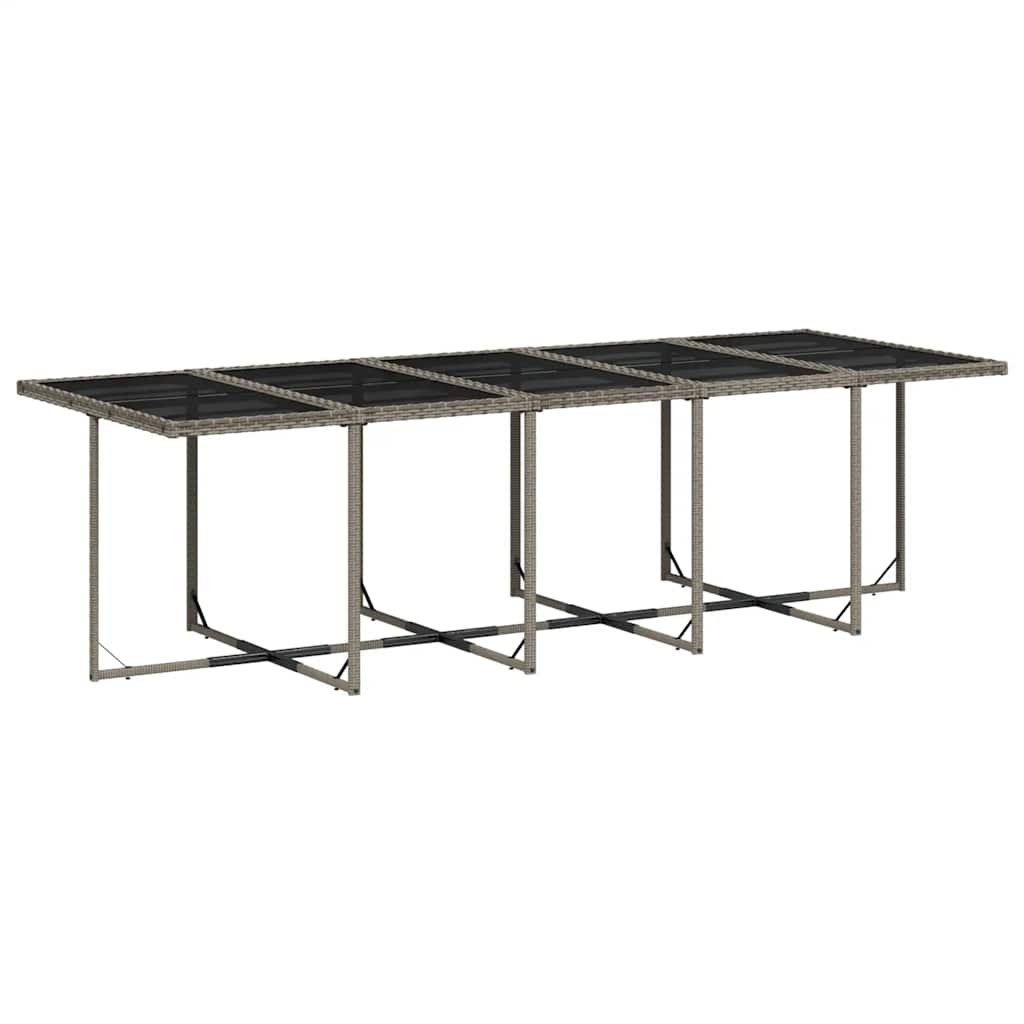 15 Pcs conjunto jantar p/ jardim c/ almofadões vime PE cinzento