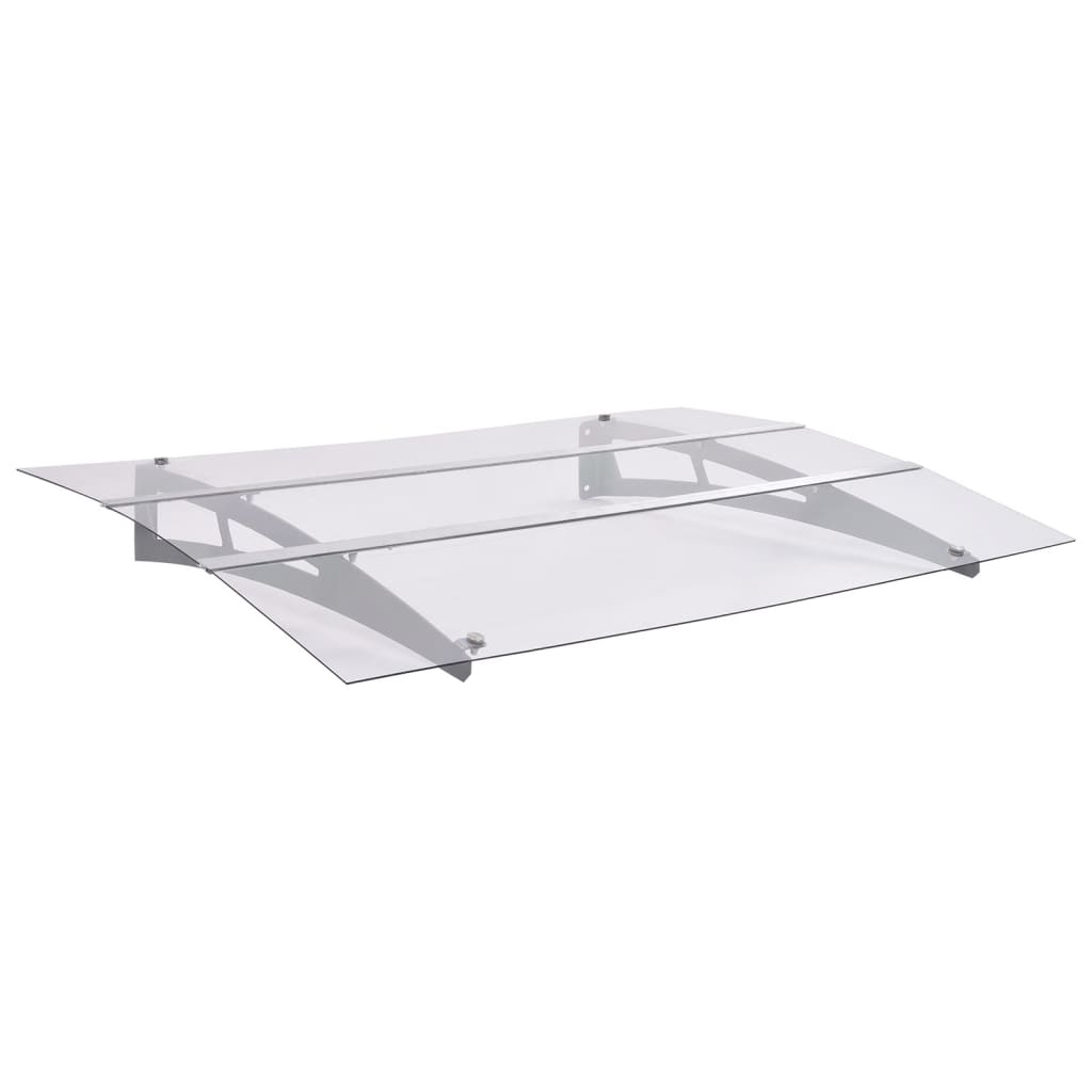 Toldo para porta 150x90 cm PET prateado e transparente
