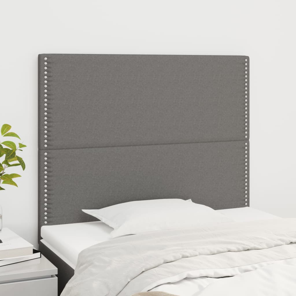 Cabeceira cinza escuro 90x5x118/128 cm tecido